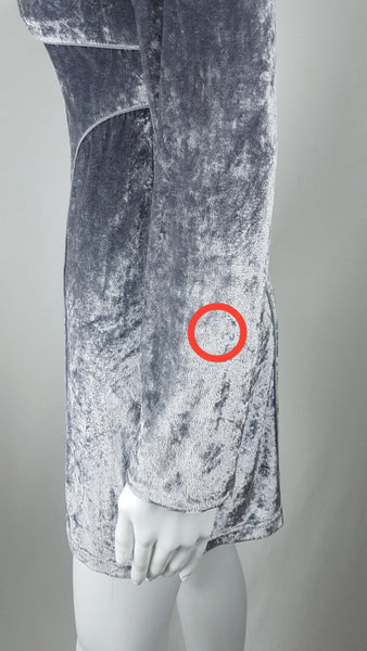 Vintage 90's does 60's Silver-Grey Long Pile Velvet Mini Dress