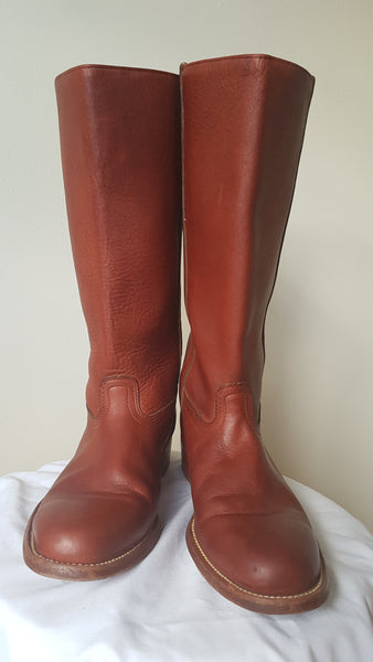Vintage 1980s Frye Tan Leather Boots | Womens 8.5