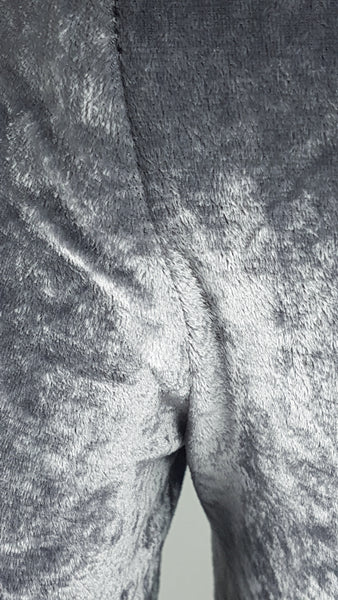 Vintage 90's does 60's Silver-Grey Long Pile Velvet Mini Dress