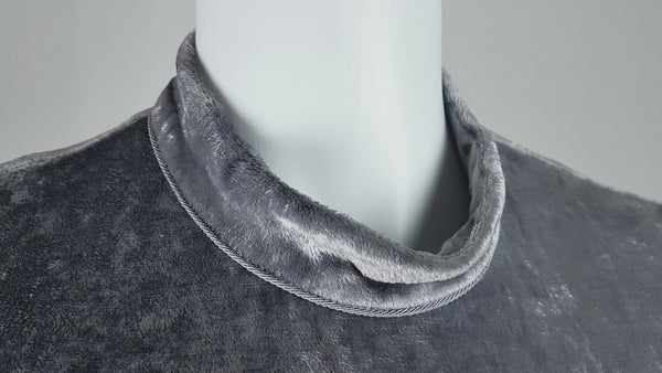 Vintage 90's does 60's Silver-Grey Long Pile Velvet Mini Dress