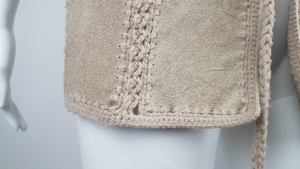 Vintage 70's | Hudson Bay Company | Suede Boho Tunic Hippie Vest | Vintage 1970's Chic Crochet Vest