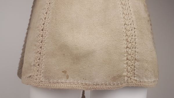 Vintage 70's | Hudson Bay Company | Suede Boho Tunic Hippie Vest | Vintage 1970's Chic Crochet Vest