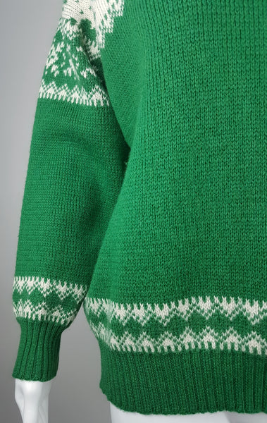 Vintage 70-80s Blarney Castle Irish Fisherman's Shamrock Wool Sweater