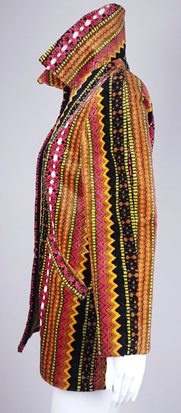 Vintage 60's | Tregos Westwear Chenille | Tapestry Carpet Coat