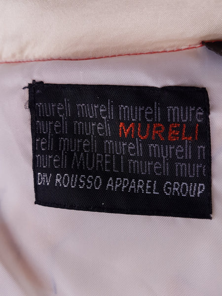 Vintage 80/90's | Mureli Pure Silk Bold USA flag & Chain Print Windbreaker Jacket