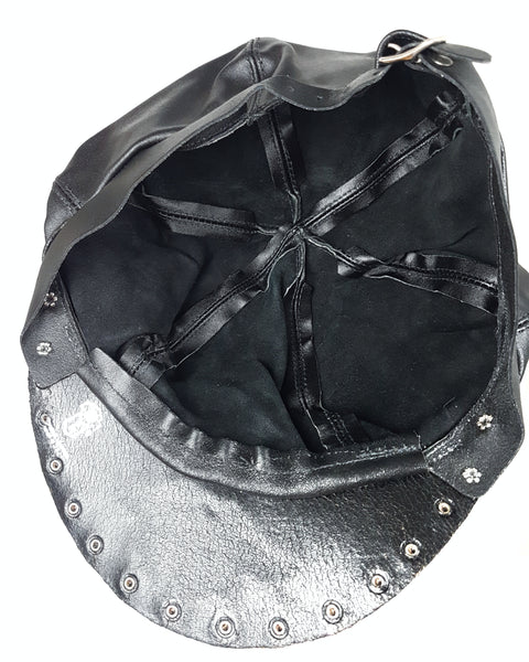 Vintage 70’s |  Harley Davidson Leather Captain Studded Biker Cap with Chain Hat