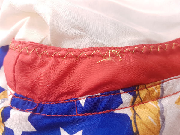 Vintage 80/90's | Mureli Pure Silk Bold USA flag & Chain Print Windbreaker Jacket