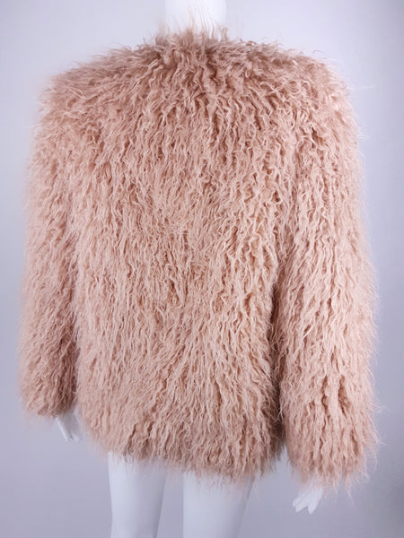 Luxuriously Soft Dusty Rose  / Pale Pink Shaggy Faux Fur Jacket
