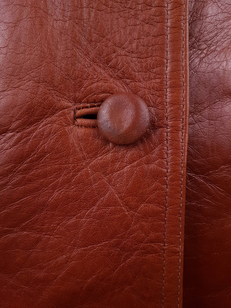 Vintage 70's | Classic Warm Honey  Cognac Brown Leather Jacket