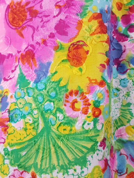 Vintage 70's | Personal by Leslie Fay | Psychedelic Floral Summer Meadow Wraparound Skirt