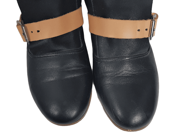 Replica Iconic Vivienne Westwood Pirate Boots in Black & Tan.