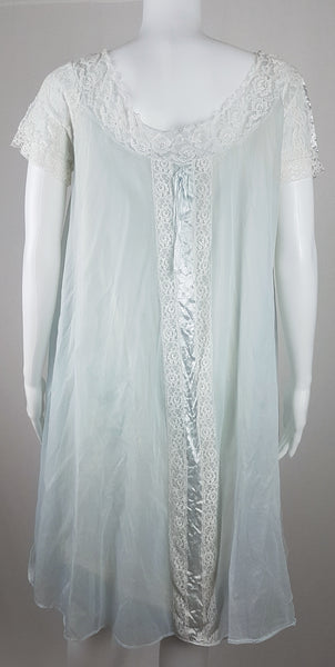 Vintage 1960's | Floaty Pastel Blue 'Aristocraft by Superior' Peignoir & Gown Set