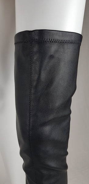 Black Thigh High Vegan Leather 'LFL' by Lust for Life Boots | Womens US 6 | EU 36.5