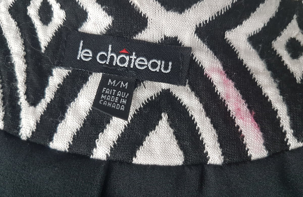 Vintage 1990's | Le Chateau | Black & White Op Art Crop Jacket