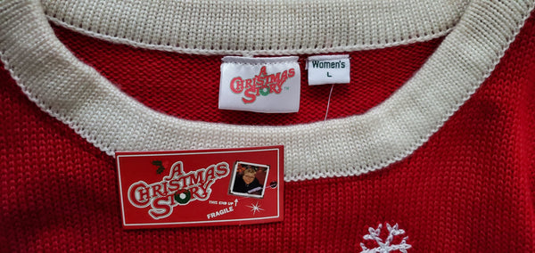 A Christmas Story woven label, women’s large size tag and original branded hangtag