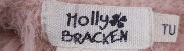 Label of Molly Bracken Pale Pastel Pink Fuzzy Knit long-sleeve sweater