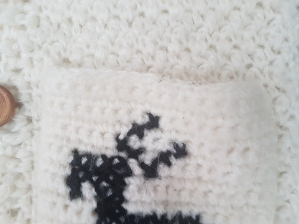 Vintage 1990's Leroy Knitwear Cream Deer Cardigan Sweater 