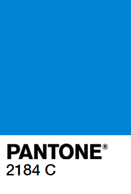 Pantone 2184 C colour swatch in a vivid medium blue.